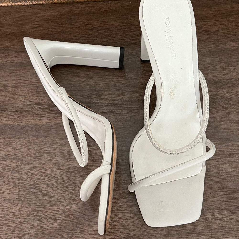 Tony Bianco White Strappy Heels